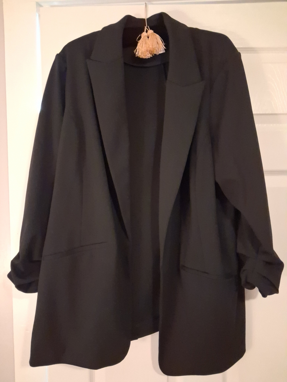 Nine West Black Open-Front Relaxed Blazer